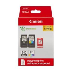 Canon Tinte & Papier Multipack - PG-540/CL-541 Original Drucker-Tintenpatronen 2er-Pack (1 x Schwarz, 1 x Farbe) & 4x6 Fotopapier (50 x Blatt) - Kompatibel PIXMA Druckern